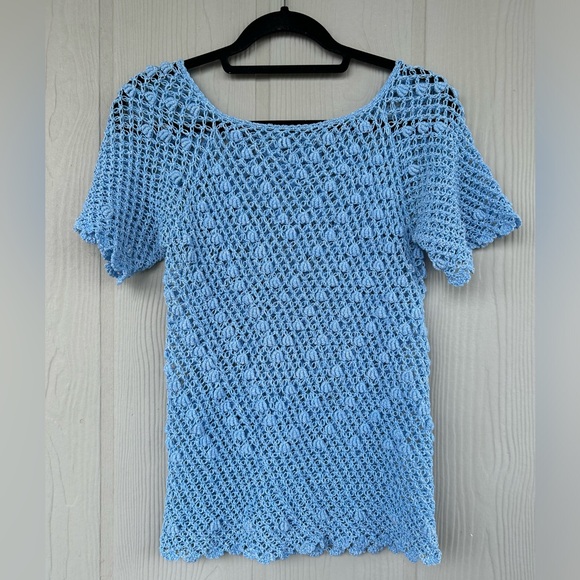 48.Women’s Vintage Hand Knitted Crochet Summer top.Size S - Picture 1 of 9